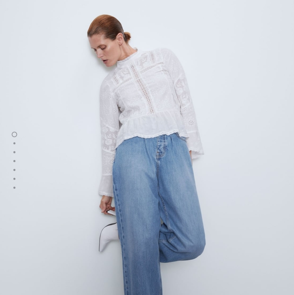 Zara Embroidered Shirt / Top